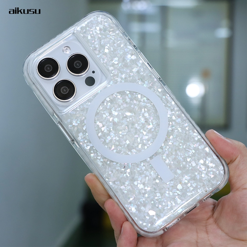 Carcasa blanca brillante 5M, carcasa de teléfono de nácar blanca antigolpes, proveedor mayorista personalizado aikusu 1