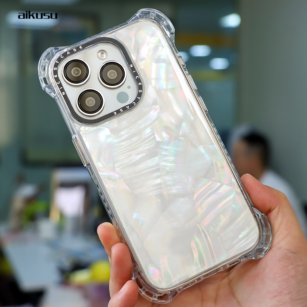 創新天然7.5M防震珍珠母手機殼批發業務批量aikusu 1