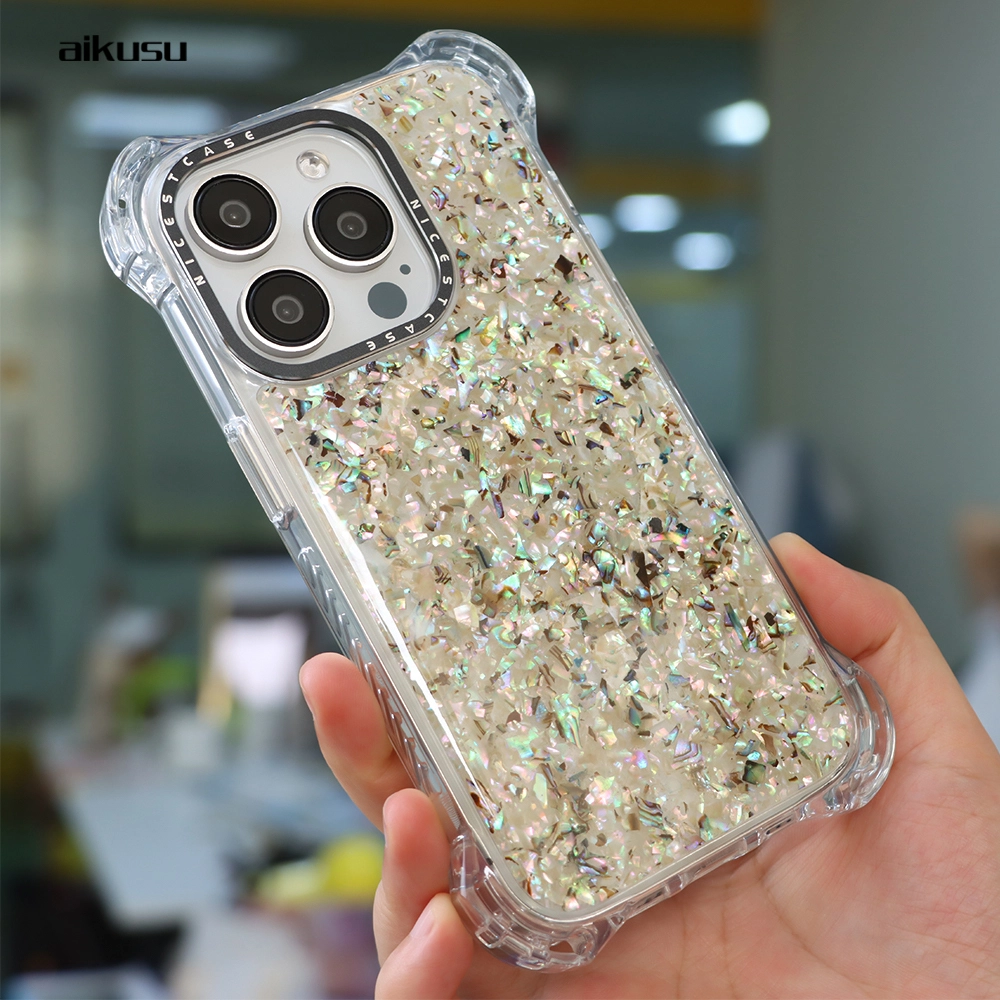 Brightly colored and striking 7.5m drop proof anti shock shellfish mother-of-pearl  UV printing phone case bulk buy provider aikusu 1