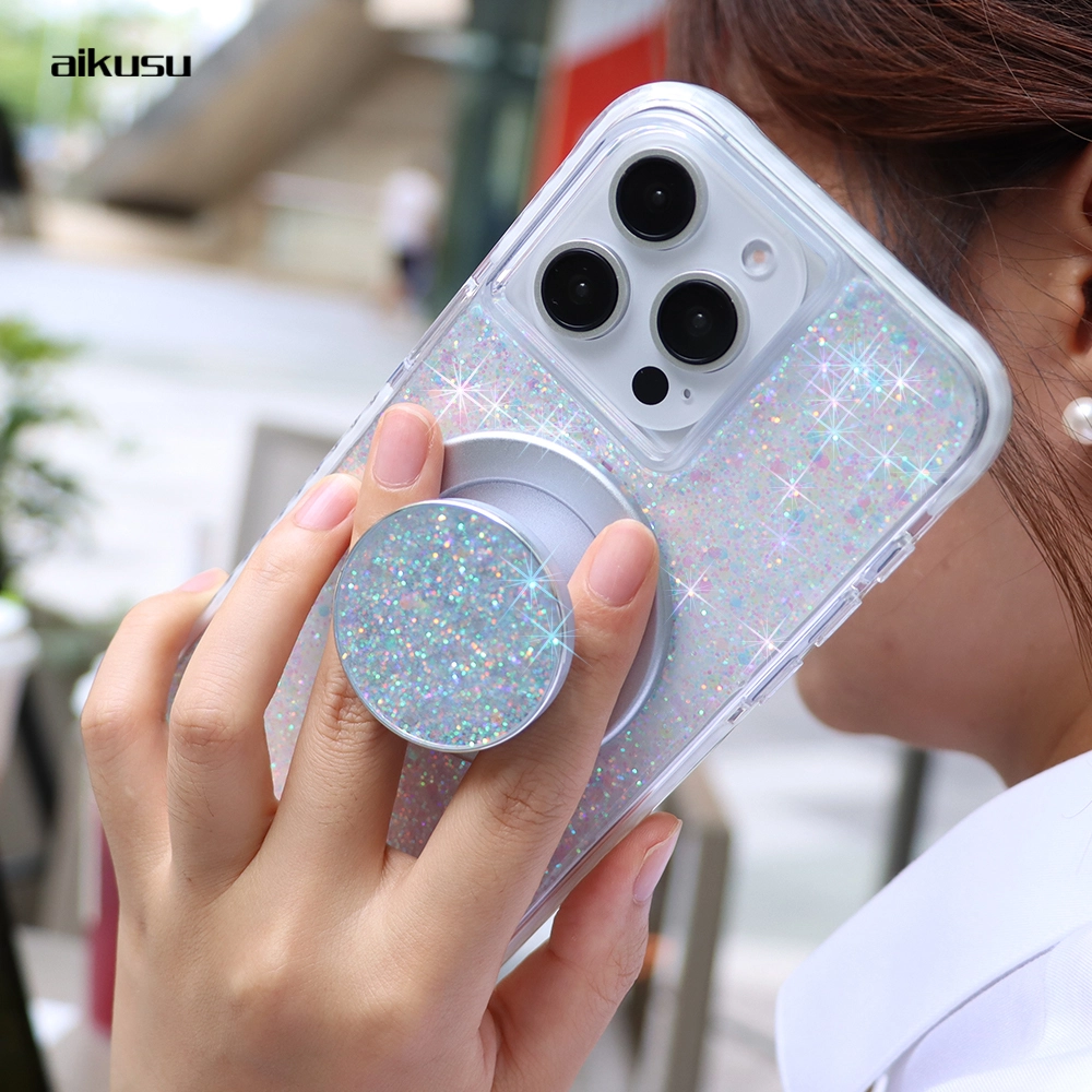 aikusu Coque de téléphone magnétique à paillettes anti-chute et anti-chute de 5 m B130 1
