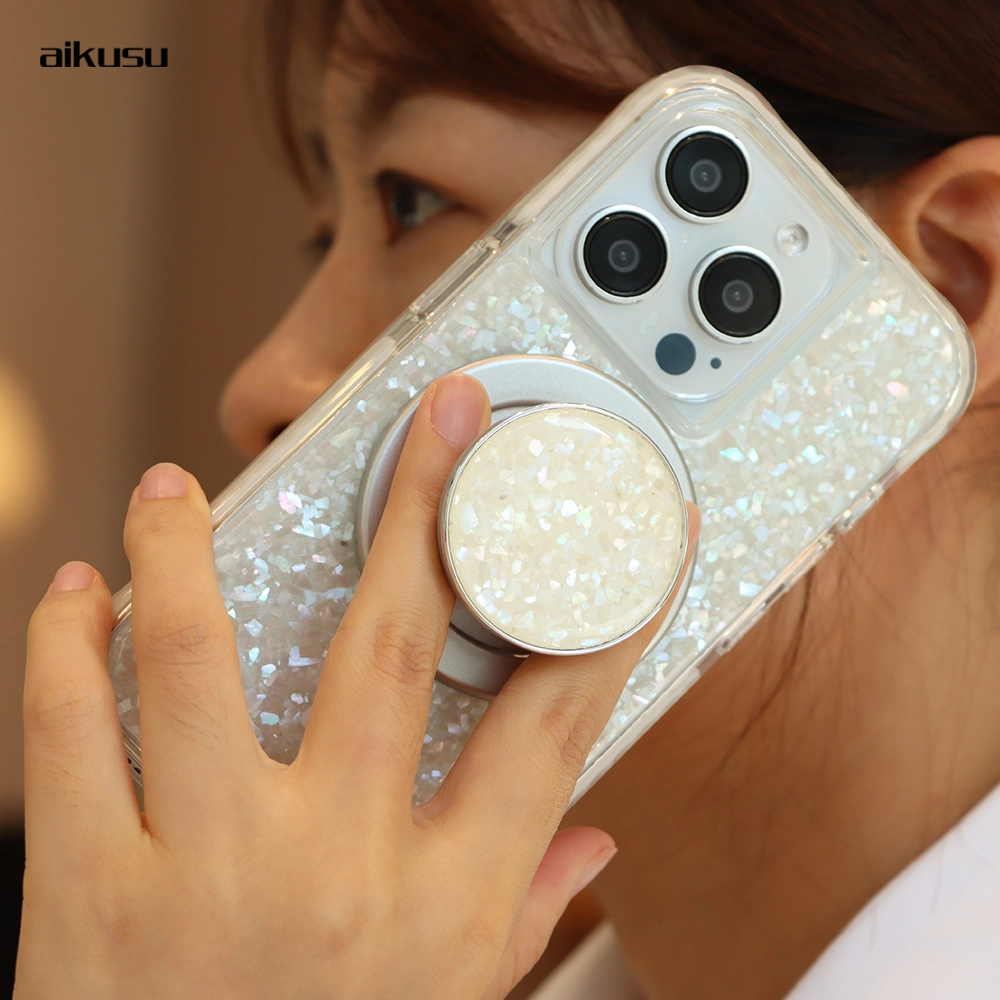 aikusu  Natural mother of pearl airbag phone grip K125 1
