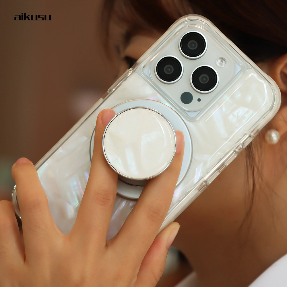 aikusu  Natural mother of pearl airbag phone grip K127 1