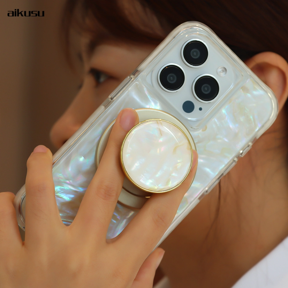 aikusu  Natural mother of pearl airbag phone grip K128 1