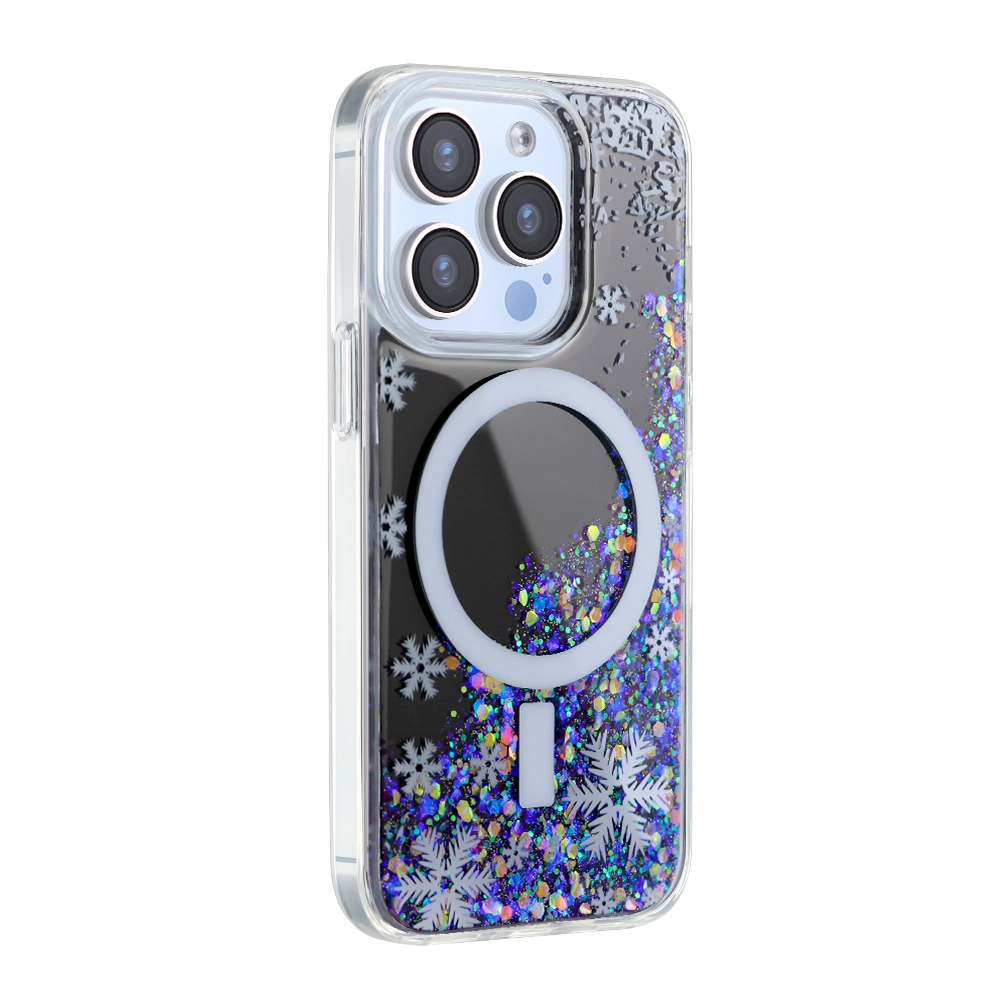 aikusu 1.5M anti-drop mirror printed flower plant phone case-black 1
