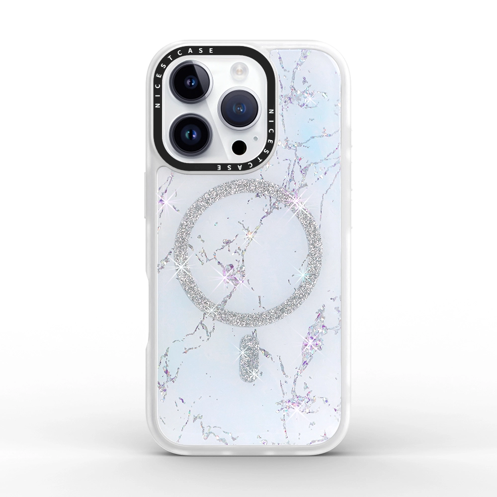 Ultra Protective 3M anti shock UV printing glitter resin phone case bulk buy manufacture aikusu white 1