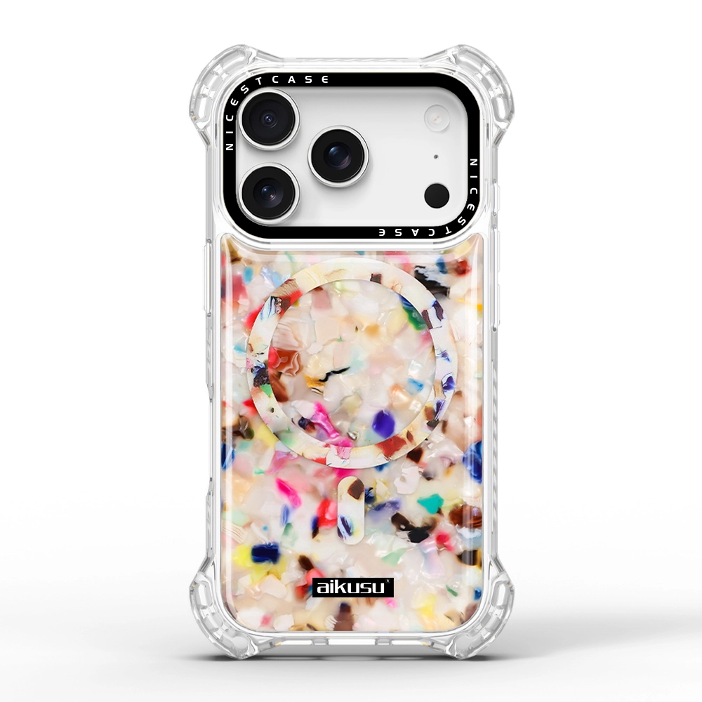 Чехол-кошелек Anti Shock Rainbow Confetti Tortoise Shell для iPhone 17 Pro Max, 7,5 м, оптовая продажа, завод aikusu, производство ODM/OEM aikusu-1755771252101524 1