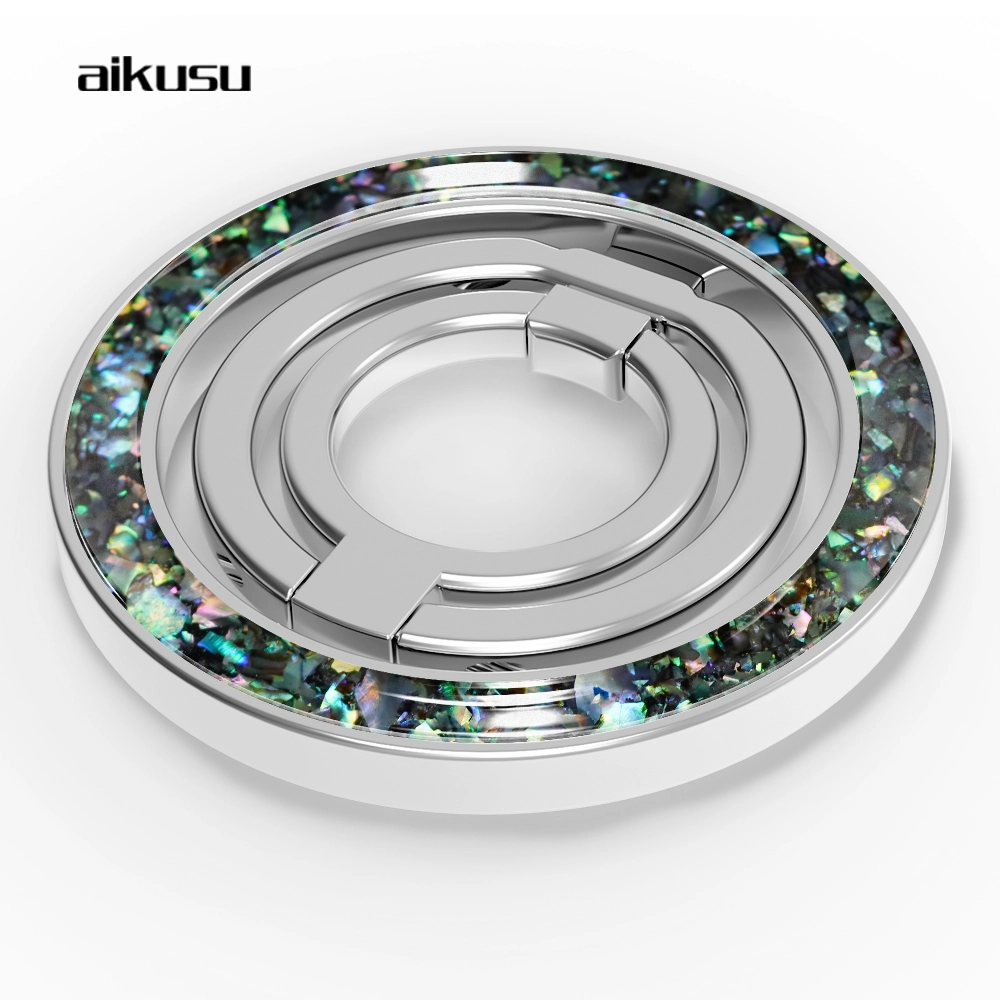 aikusu Mother-of-pearl double-ring mobile phone stand-W115 1