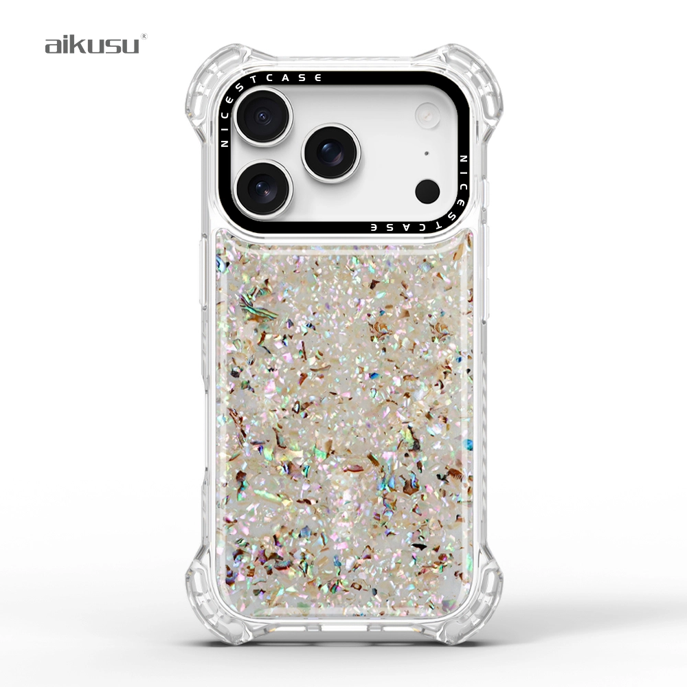 Brightly colored and striking 7.5m drop proof anti shock shellfish mother-of-pearl aikusu-for iPhone 17 1