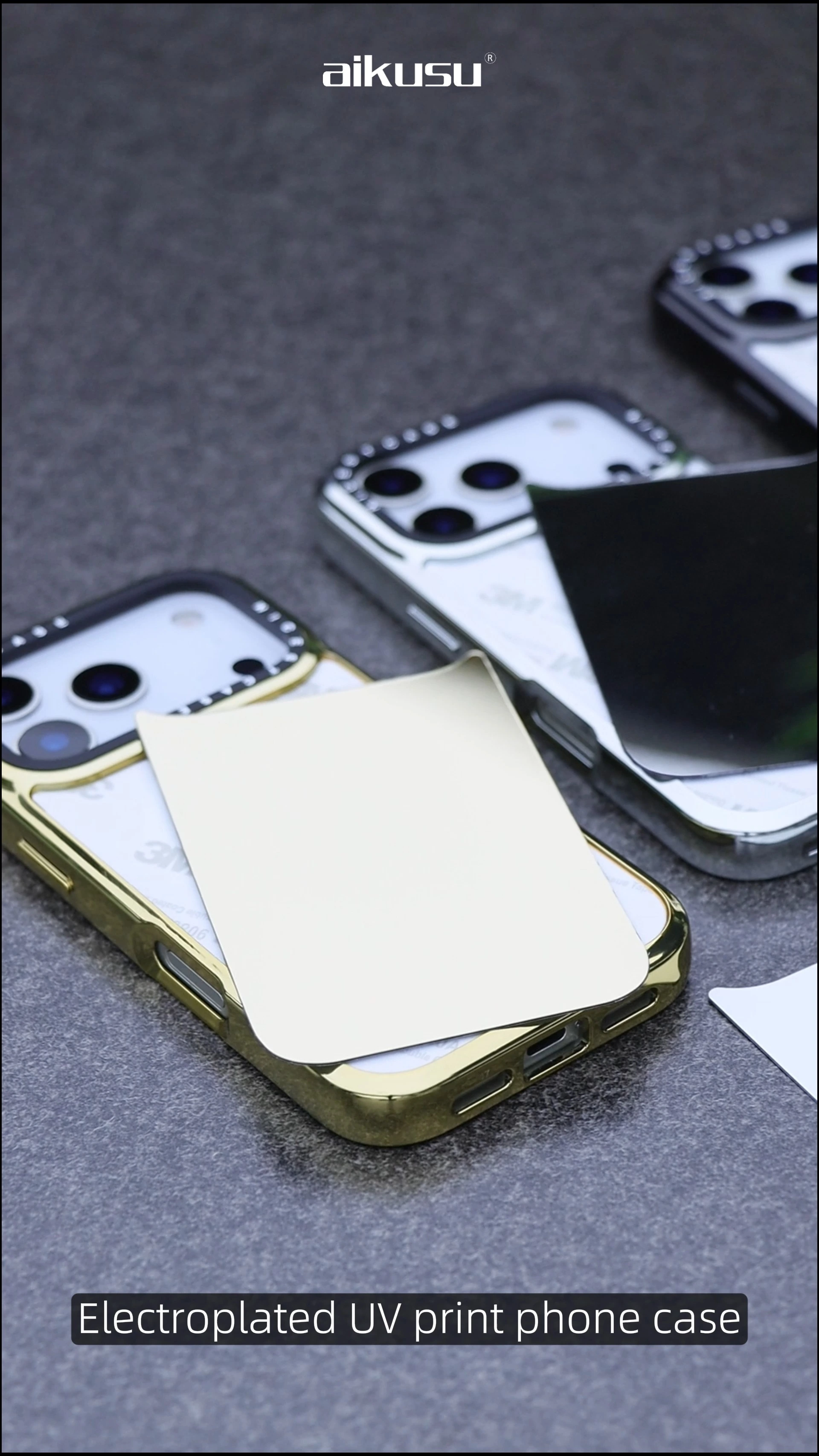 オーダーメイド3メートル落下耐性電気メッキUV印刷電話ケース大量購入サプライヤーaikusu 1