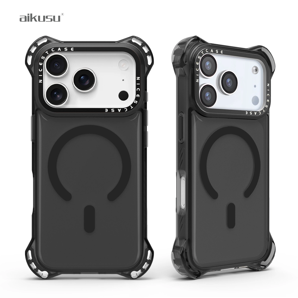 Custodia per telefono trasparente colorata resistente alle cadute da 7,5 metri personalizzata, fornitore all&#39;ingrosso di Aikusu Black 1